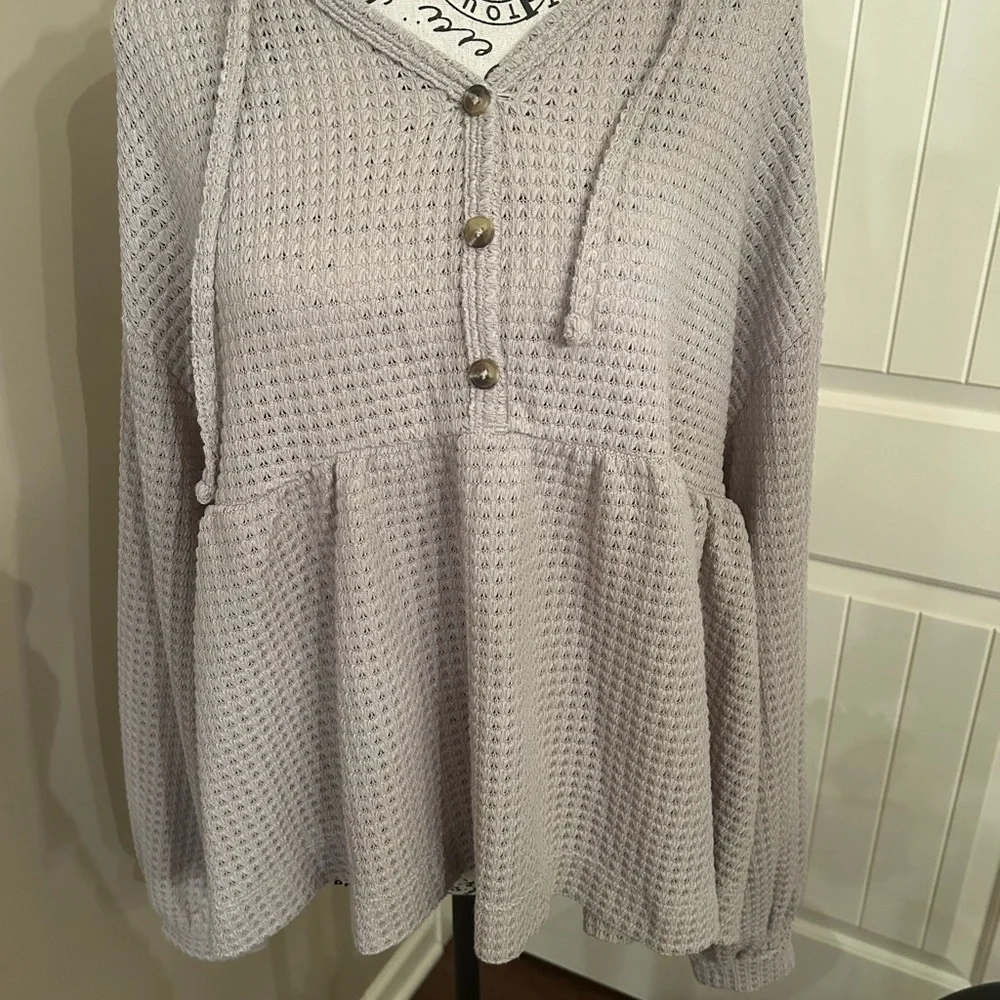 ASOS Light Gray Waffle Knit Sweater - Picture 5 of 11